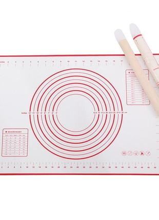 Силиконовый армированный коврик (40х50 см) с разметкой для раскатки и выпекания теста1 фото