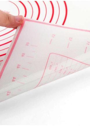 Силиконовый армированный коврик (40х50 см) с разметкой для раскатки и выпекания теста3 фото