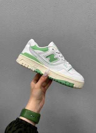 🔥женские кроссовки new balance 550 white green new