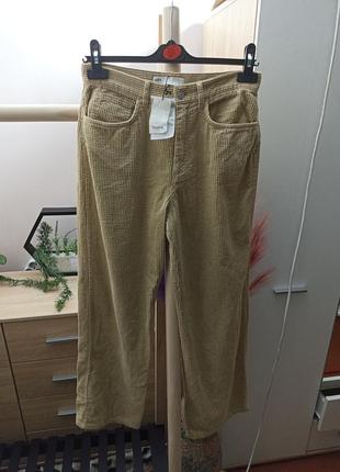 Вельветові брюки-кюлоти zara