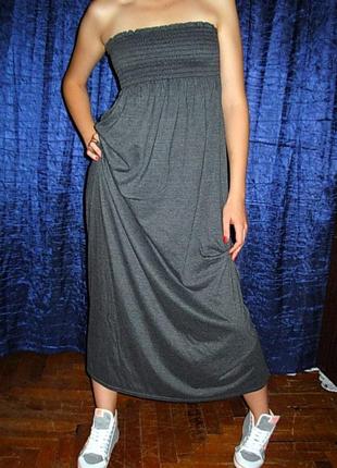 Сарафан,платье серый меланж2 фото