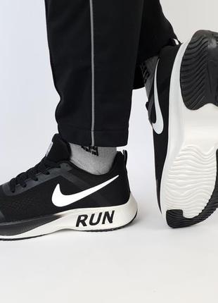 Текстильные кроссовки сеткой мужские черно-белые nike vaporfly 3 run black white найк вапорфлай9 фото