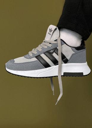 Кроссовки adidas vz silver (серые с черным)