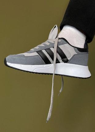 Кроссовки adidas vz silver (серые с черным)4 фото