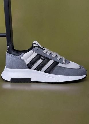 Кроссовки adidas vz silver (серые с черным)7 фото