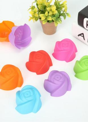 Набір силіконових форм для випічки кексів - квіти