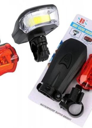 Велосипедный фонарь и красный задний фонарь стоп - xbalog bl-508