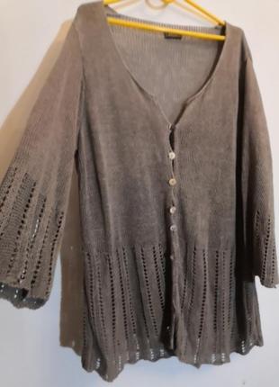 Кардиган кофта бохо конопляний текстиль
