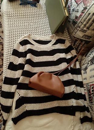 Свитер оверсайз в полоску полосатый свободный