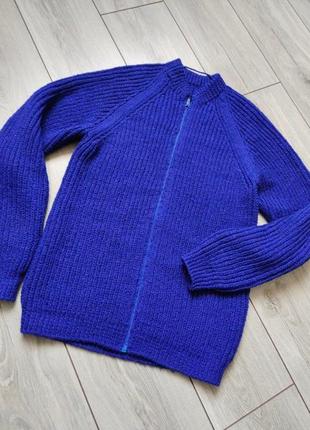 Вязаный кардиган кофта на замке
