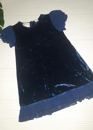 Ошатна синя оксамитна сукня на 2 роки