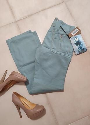 Брюки mint + вставки замш