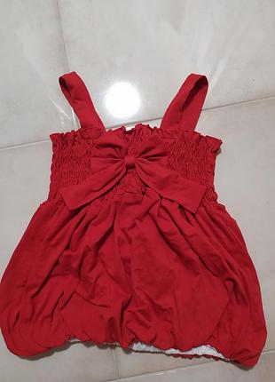Топ красный с бантом