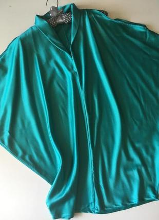 Шикарная атласная блуза,спущеный рукав италия р.с-м10 фото