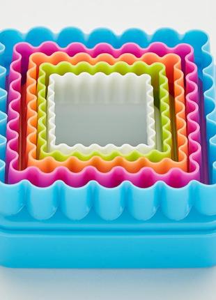 Пластиковий набір для видавлювання форм печива, пряників у формі квадрата (набір із 5 штучок)