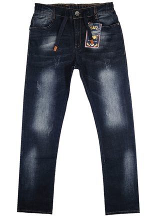 Джинсы демисезонные на резинке для мальчиков 128,134