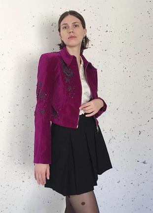 Karen millen, оригінал, оксамитовий укорочений жакет куртка розмір м