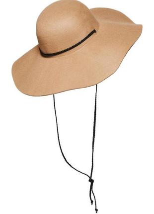 Шляпа h&amp;m однотонная коричневая кэжуал