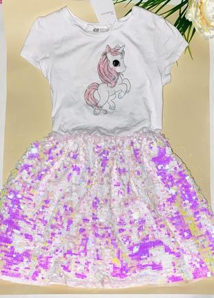 Нарядное платье с пайетками и блестками. Молоть размер: 8/10 лет 16,бренд: h&amp;m1 фото