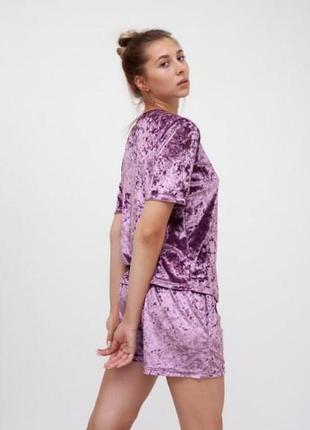 Шорти стильні велюр жіночі vivioji пурпуровий розмір s (12872)