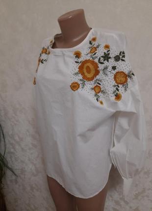 Mango вишиванка блуза сорочка з вишивкою  пишний рукав10 фото
