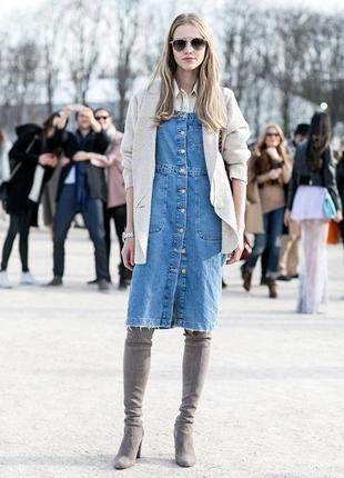 Джинсовый сарафан в стиле ретро