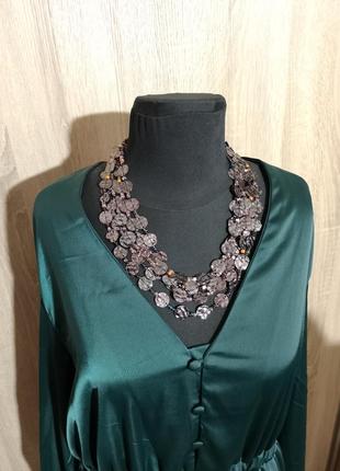 Моністо намисто — кольє багаторядне підписане марковане монети бісер