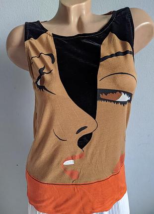 Майка з абстрактним принтом, 100% ліоцел.