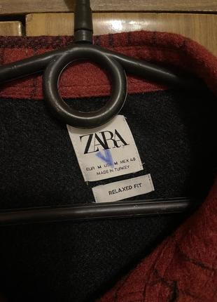 Рубашка zara оверсайз длинная клетка свободная клетчатая4 фото