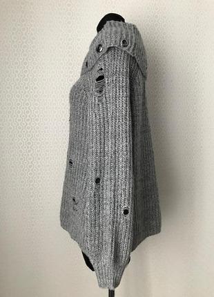 Стильный серый свитер в стиле гранж от голландского esqualo, размер  xs-s3 фото