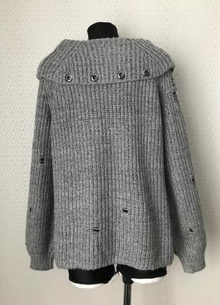 Стильный серый свитер в стиле гранж от голландского esqualo, размер  xs-s4 фото