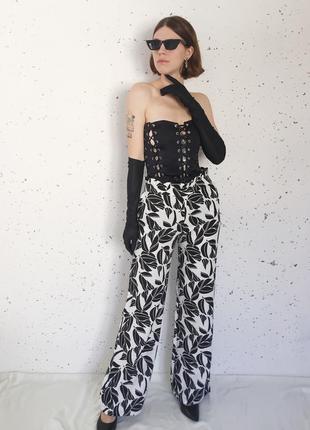 Льняные брюки палаццо rinascimento размер м