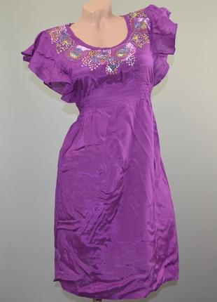 Красиве плаття з вишивкою (бісер + паєтки) new look (uk8)