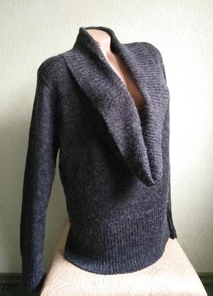 Мохеровый свитер с хомутом. пуловер шерсть ангорского мохера. джемпер.2 фото