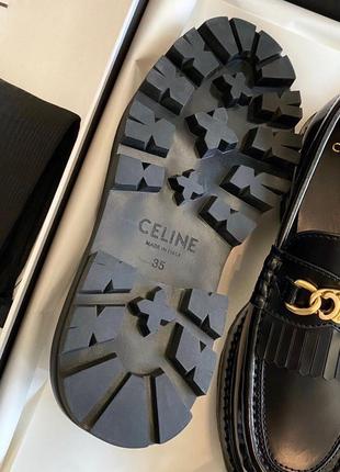 Чёрные кожаные лоферы селин celine6 фото