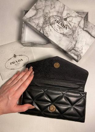 Гаманець з екошкіри чорний, гаманець жіночий, в стилі prada milano прада мілано жіночий в стилі prada прада3 фото