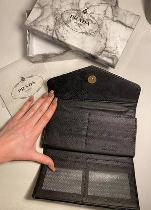 Гаманець з екошкіри чорний, гаманець жіночий, в стилі prada milano прада мілано жіночий в стилі prada прада5 фото