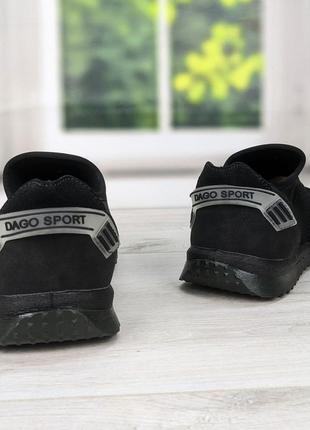 Кросівки чоловічі мокасини чорні літні сітка dago style4 фото