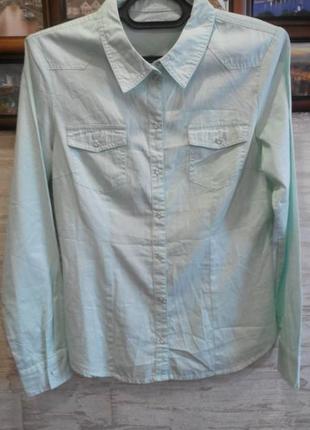 Рубашка с длинным рукавом ментоловая (мята) м- l2 фото