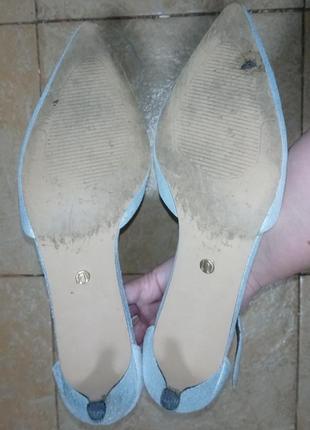 Кожаные серебристые туфли 43 рр10 фото