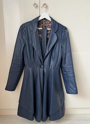 Плащ эко-кожа с поясом на подкладке