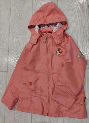 Легкая куртка ветровка, плащик c&a от disney с минни кораллового цвета 1283 фото