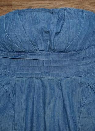 S/36  джинсовое платье цвета деним neighborhood, платья-бюстье. летнее платье. сарафан.6 фото