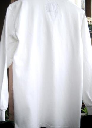 Белая трикотажная коттоновая рубашка р s c вышивкой4 фото