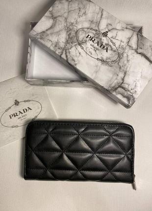 Гаманець з екошкіри чорний, гаманець жіночий, гаманець жіночий в стилі prada прада в стилі prada milano прада мілано7 фото