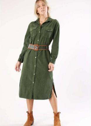 Зеленое вельветовое платье италия1 фото