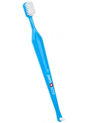 Зубная щетка paro swiss m39 средней жесткости голубая (7610458007167-blue)