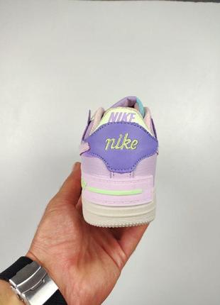 Женские кроссовки nike air force 1 shadow beige/purple3 фото