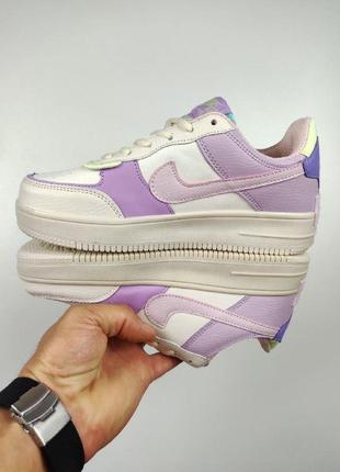 Женские кроссовки nike air force 1 shadow beige/purple6 фото