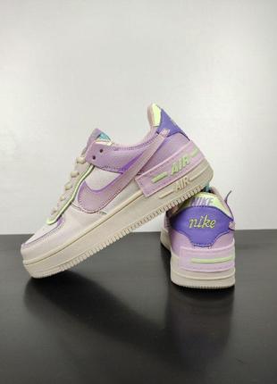 Женские кроссовки nike air force 1 shadow beige/purple9 фото